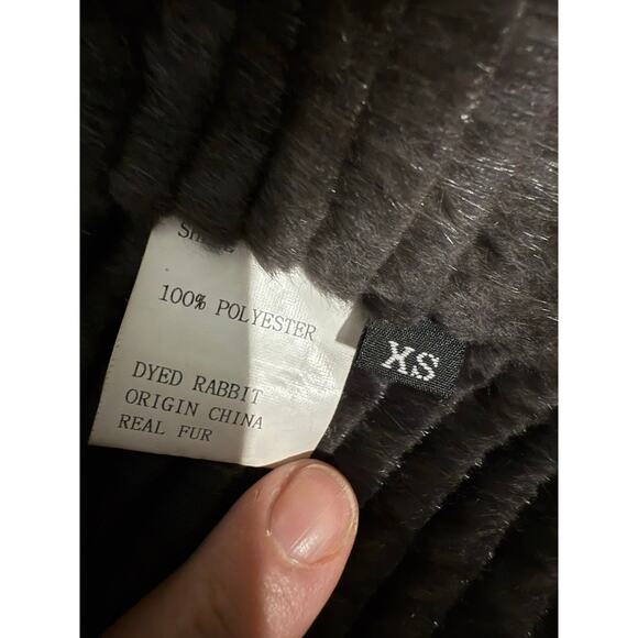 Vintage y2k warm Duck Sport NY Women’s Rabbit Fur Lined Black Coat size XS - Picture 6 of 9